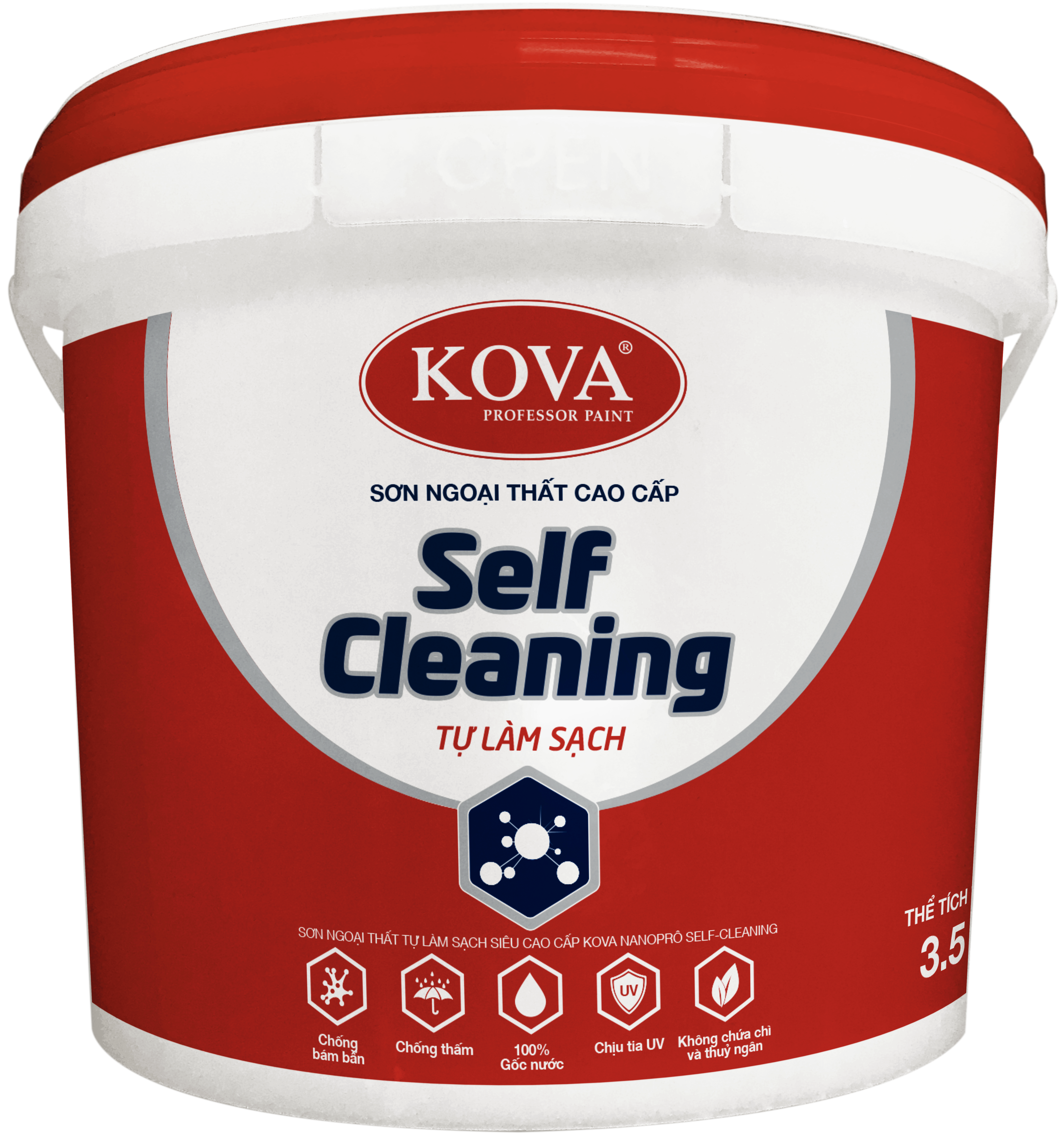 Sơn ngoại thất tự làm sạch siêu cao cấp KOVA NANO Self Cleaning (Nền D, A)