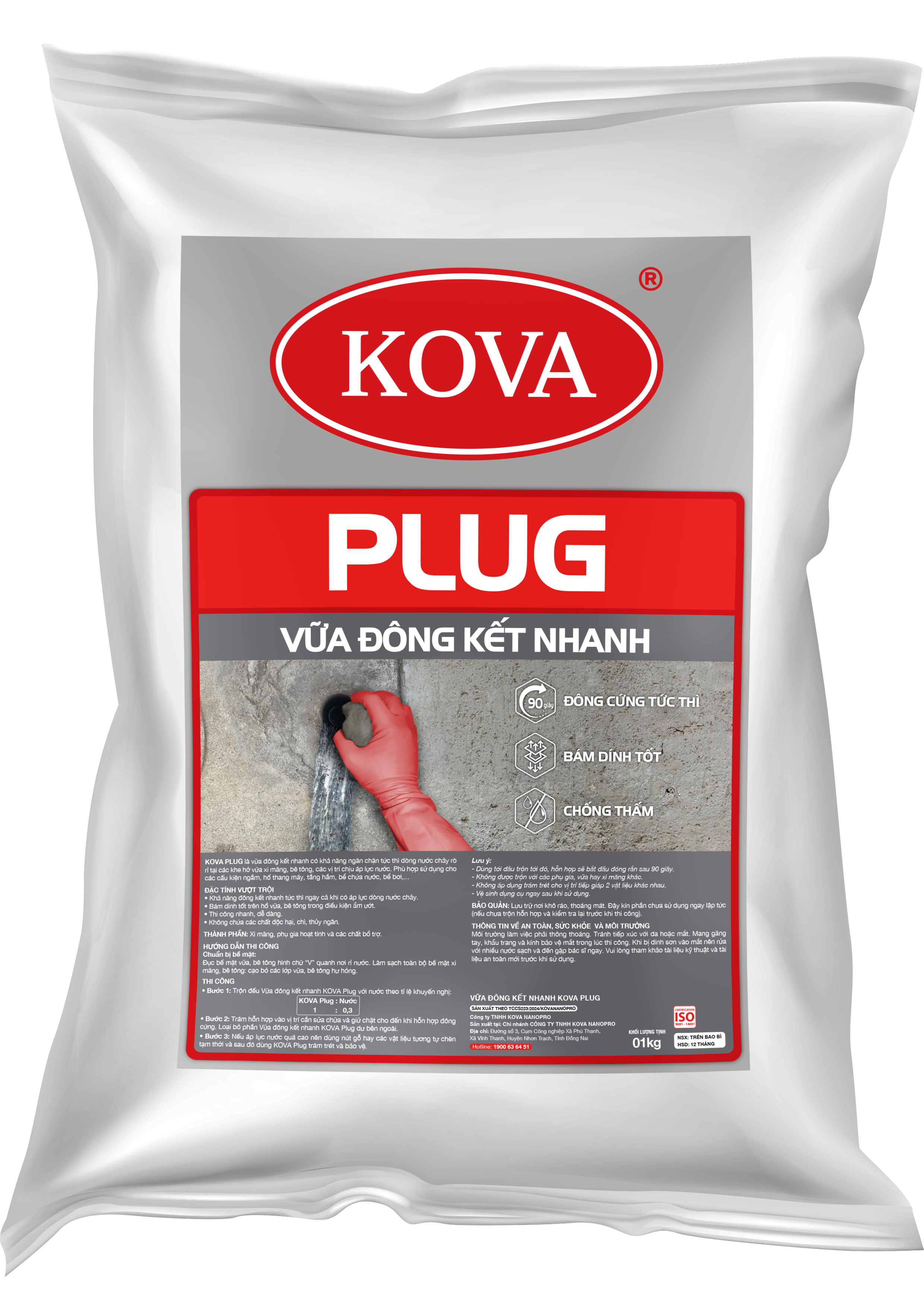 VỮA ĐÔNG KẾT NHANH KOVA PLUG